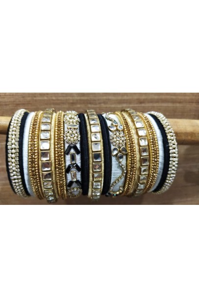 Bangle Set - Gold, Silver and Black Bangle Set - Gold, Silver and Black